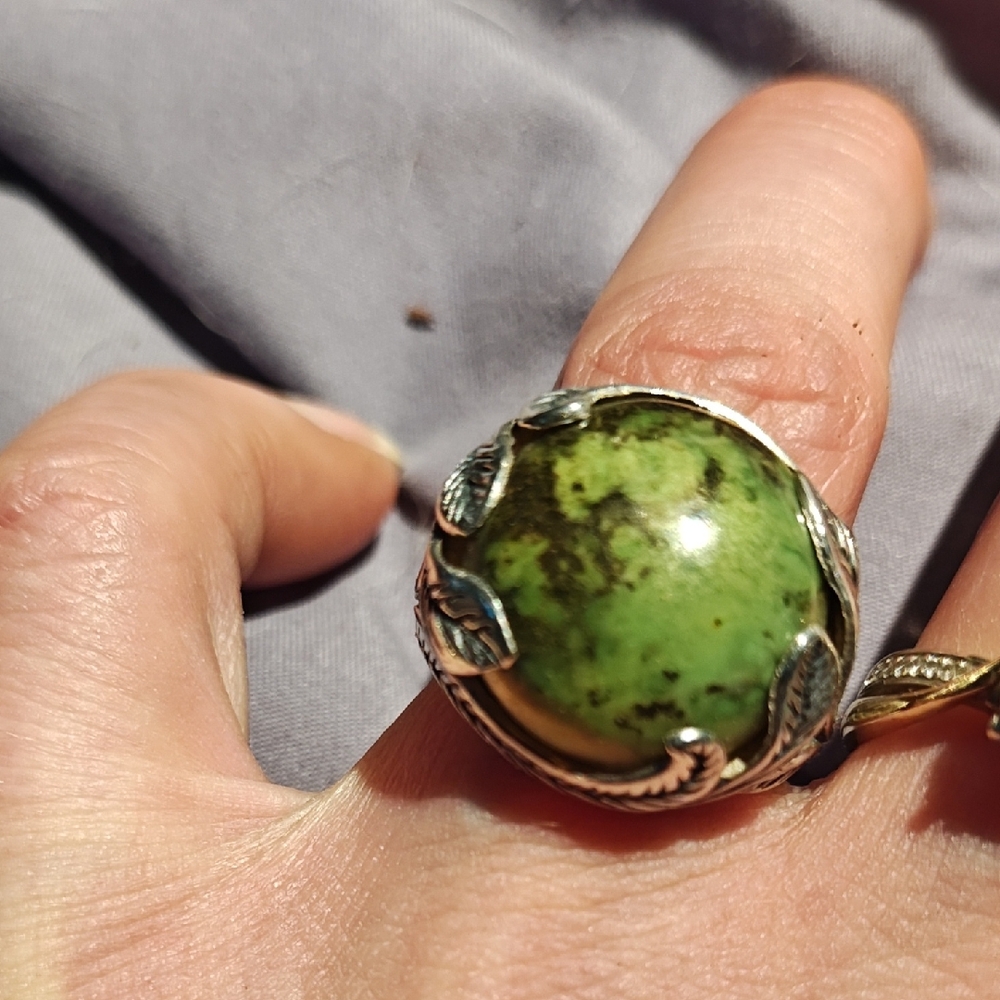 Very Rare Gasprite Semi Precious Stone 925 Silver Ring